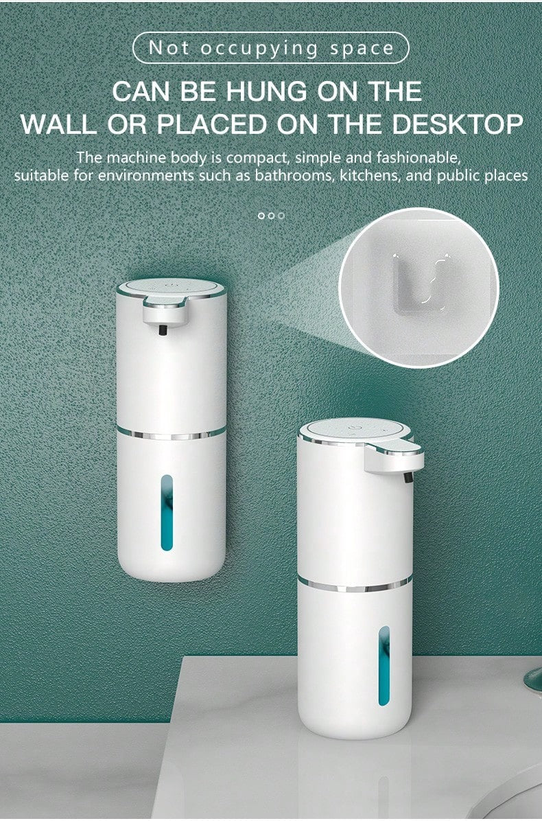 1 pezzo Dispenser automatico di sapone liquido ricaricabile da parete da 380ml con sensore per il bagno, decorazione per la casa, decorazione autunnale, ritorno a scuola