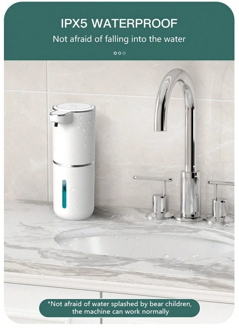 1 pezzo Dispenser automatico di sapone liquido ricaricabile da parete da 380ml con sensore per il bagno, decorazione per la casa, decorazione autunnale, ritorno a scuola