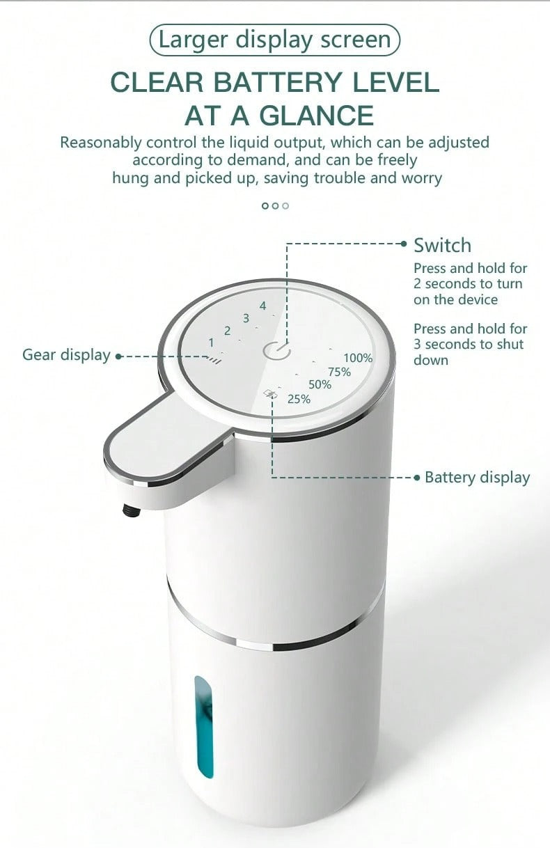 1 pezzo Dispenser automatico di sapone liquido ricaricabile da parete da 380ml con sensore per il bagno, decorazione per la casa, decorazione autunnale, ritorno a scuola