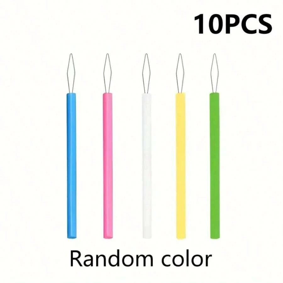 5/10 pezzi Infilafili di plastica colorati - Set di infilafili cilindrici, accessori per cucito fai-da-te, strumento per infilare facilitato, aiuto per aghi da perle, dispositivo per aghi adatto agli anziani