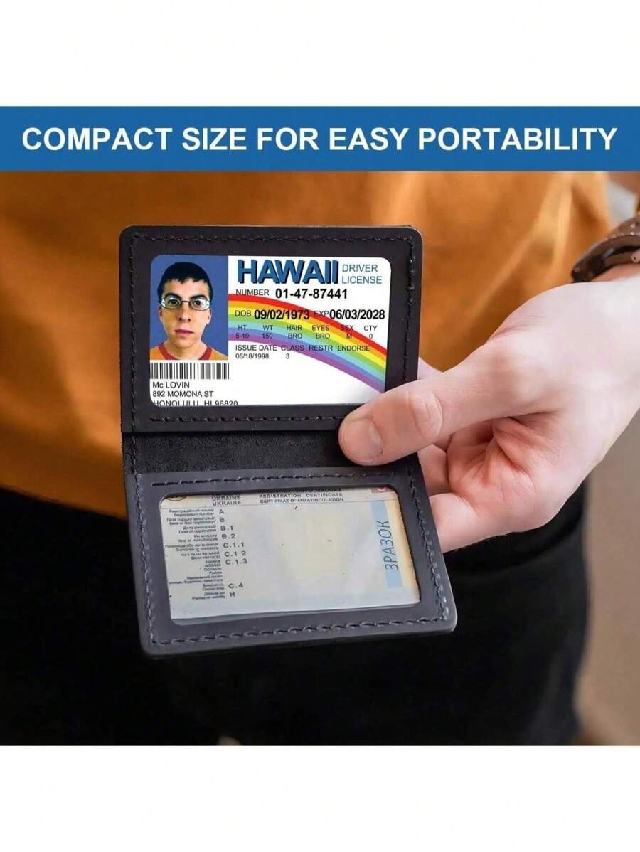 Carta d identità di plastica stile McLovin di - Stile di patente hawaiana - Novità divertente per tutte le età, oggetto di scena per costumi, impermeabile e compatto