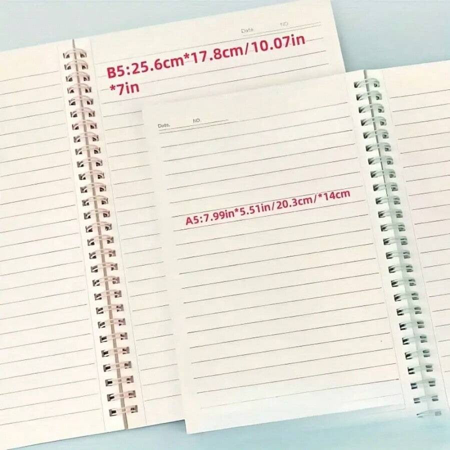 Quaderno a spirale, formato 1/6 di foglio 8.3" X 5.9" A5/B5, copertina in cartoncino, righe da 7mm, 6 colori, 60-120 pagine, per studiare e prendere appunti, diario, per il ritorno a scuola