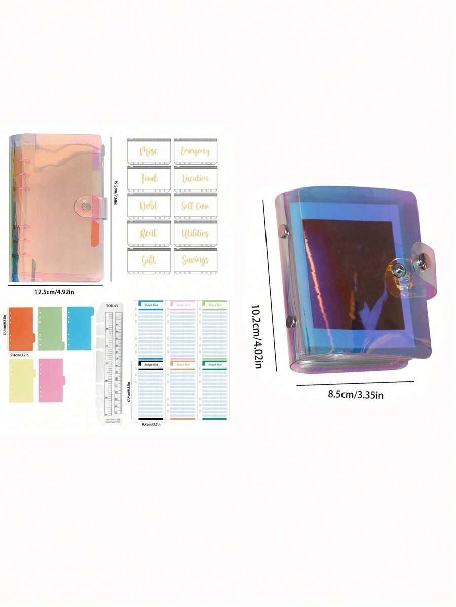 Quaderno Con Raccoglitore A Fogli Mobili Laser A6 + Libretto Dei Conti A Fogli Mobili Con Budget In Contanti