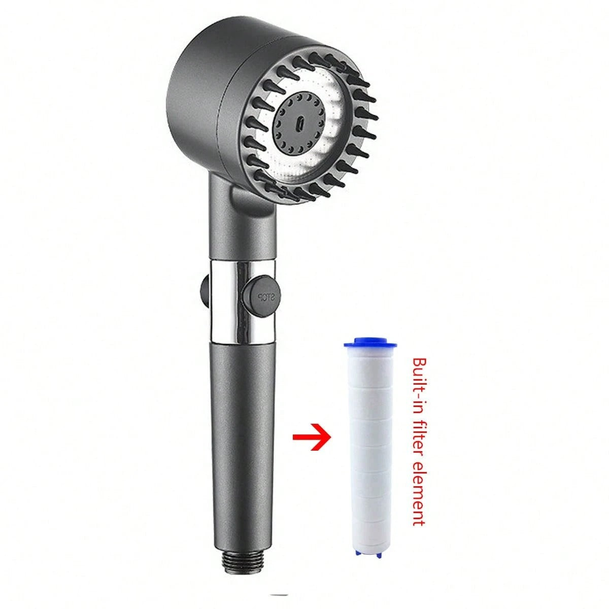 Soffione doccia portatile, flusso d'acqua ad alta pressione e modalità di spruzzo multiple, soffione doccia con filtro, pulizia potente per acqua dura, soffione doccia con interruttore ON/OFF