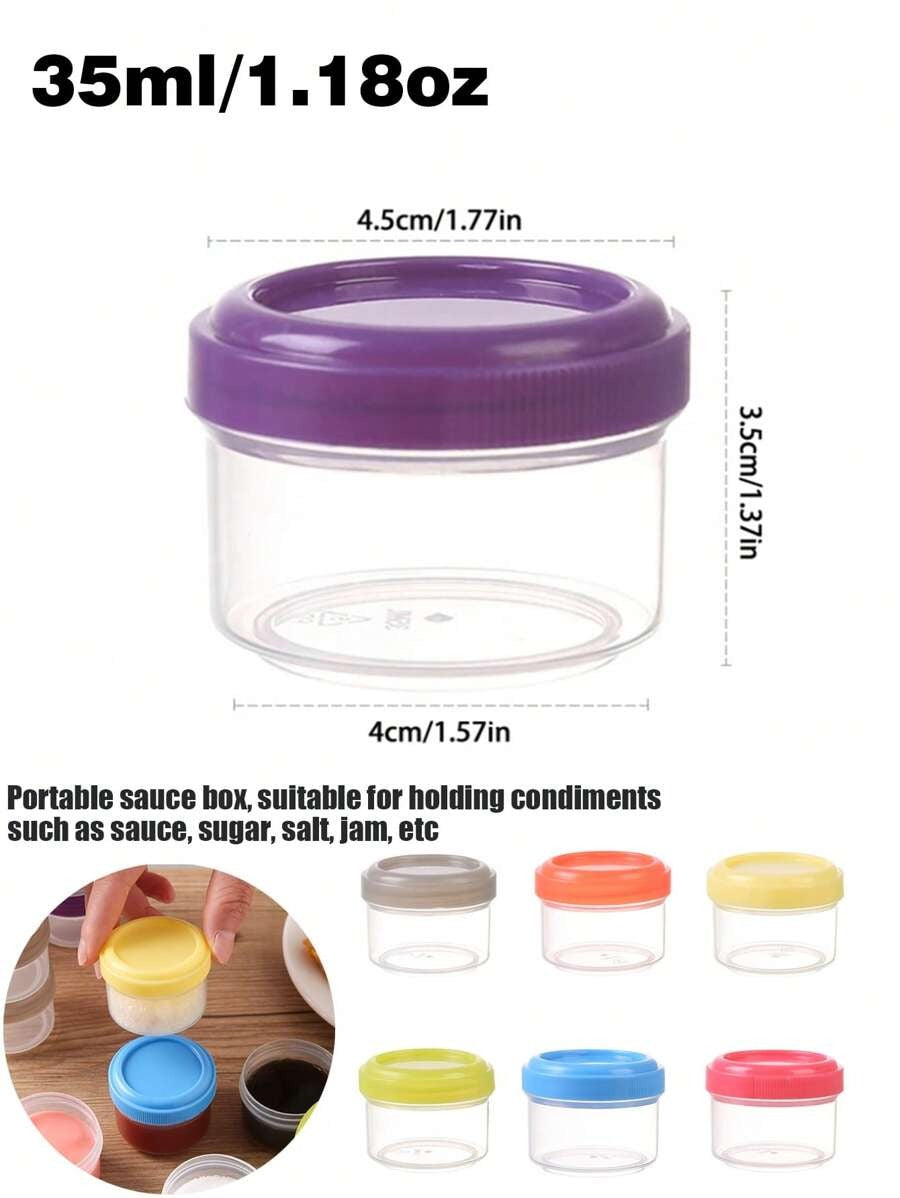 Contenitori da 35ml per condimenti per insalata con coperchi a vite, contenitori in plastica per salse e condimenti con coperchi per il pranzo scuola, forniture scolastiche, picnic, festa
