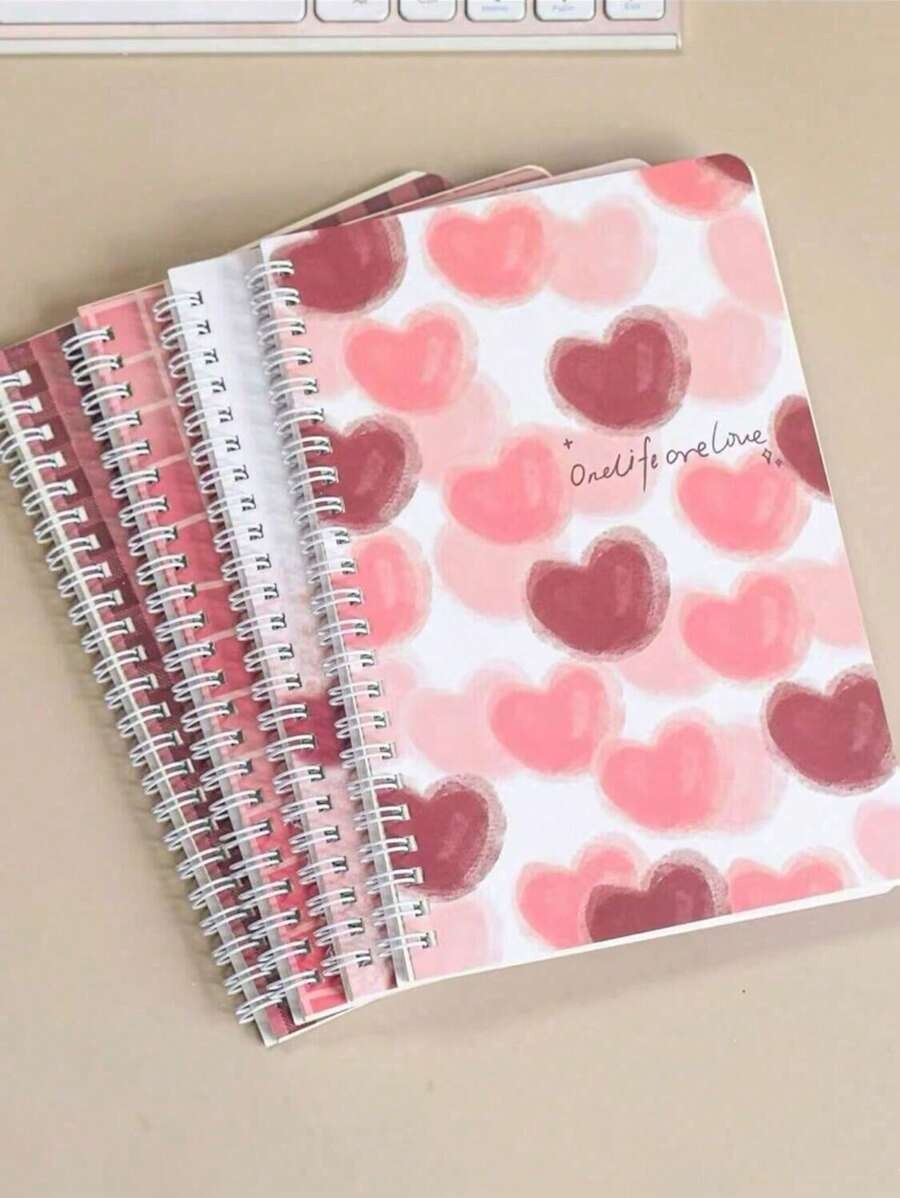 Set da 4 quaderni a spirale formato A5 con copertina di cartoni animati carini, 60 pagine a righe, con disegno casuale sul retro, adatti per il ritorno a scuola