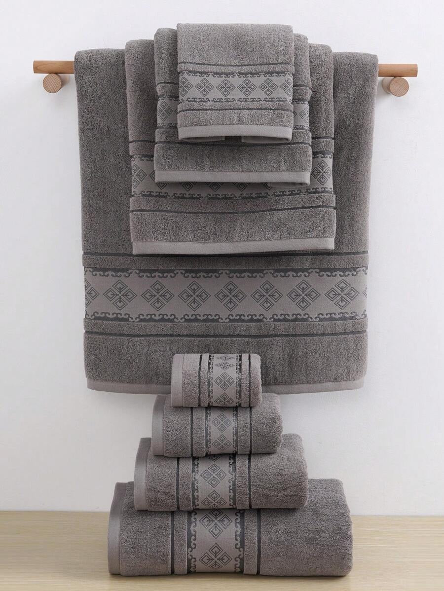 1 pezzo 100% Cotone Salvietta da bagno/Salvietta per il viso/Asciugamano da bagno con bordo in raso, assorbente e morbida, salvietta da ospite di stile elegante, decorazione bagno di alta qualità
