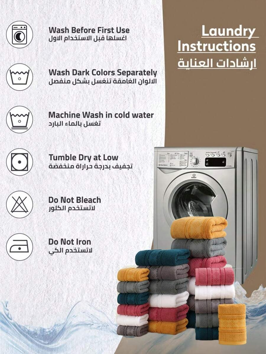 1 pezzo 100% Cotone Salvietta da bagno/Salvietta per il viso/Asciugamano da bagno con bordo in raso, assorbente e morbida, salvietta da ospite di stile elegante, decorazione bagno di alta qualità