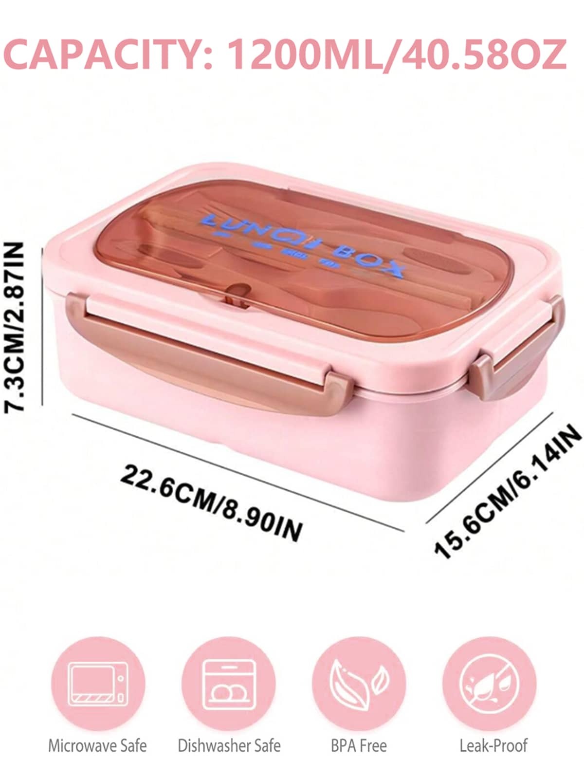 Set Scatola Bento per adulti, contenitori per uomini e donne con 3 scomparti, contenitore per cibo con posate, barattolo per salse, pirottini per muffin, per microonde e lavastoviglie, marrone