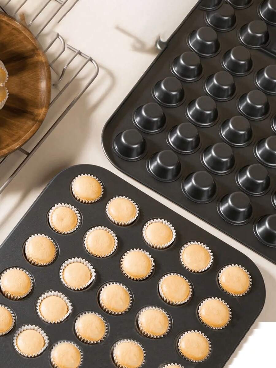 Set di teglie per mini muffin e cupcake, 12/24/35/48/64 stampi, in metallo, per cuocere in modo impeccabile in qualsiasi momento