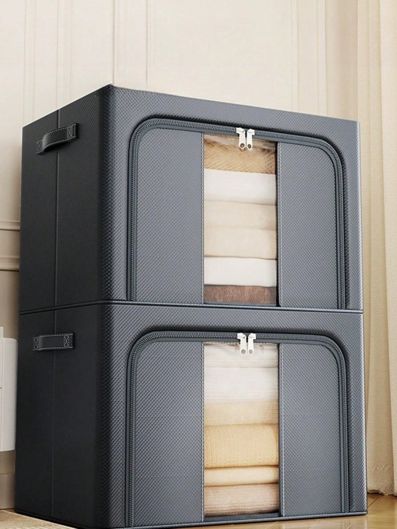Scatola portaoggetti con cerniera per vestiti, cesta di grande capacità per indumenti, coperte, trapunte, giocattoli, organizer per armadi domestici, organizer salvaspazio per armadio, camera da letto, casa, dormitorio, accessori camera da letto