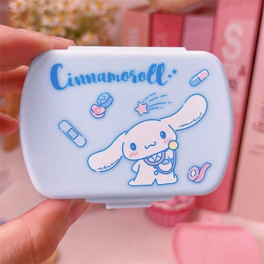 Organizer per pillole Kitten di Sanrio, portatile, organizer per orecchini, anelli e collane, carino - leggero, portatile, scatola di stoccaggio durevole