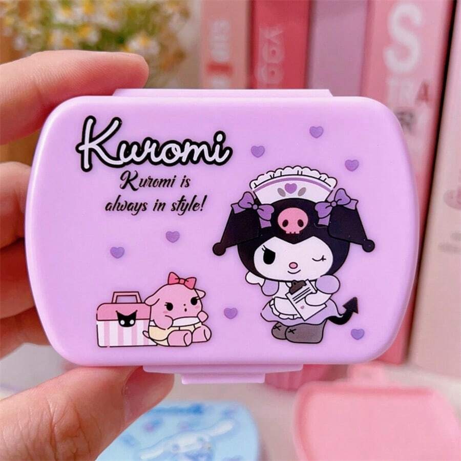 Organizer per pillole Kitten di Sanrio, portatile, organizer per orecchini, anelli e collane, carino - leggero, portatile, scatola di stoccaggio durevole