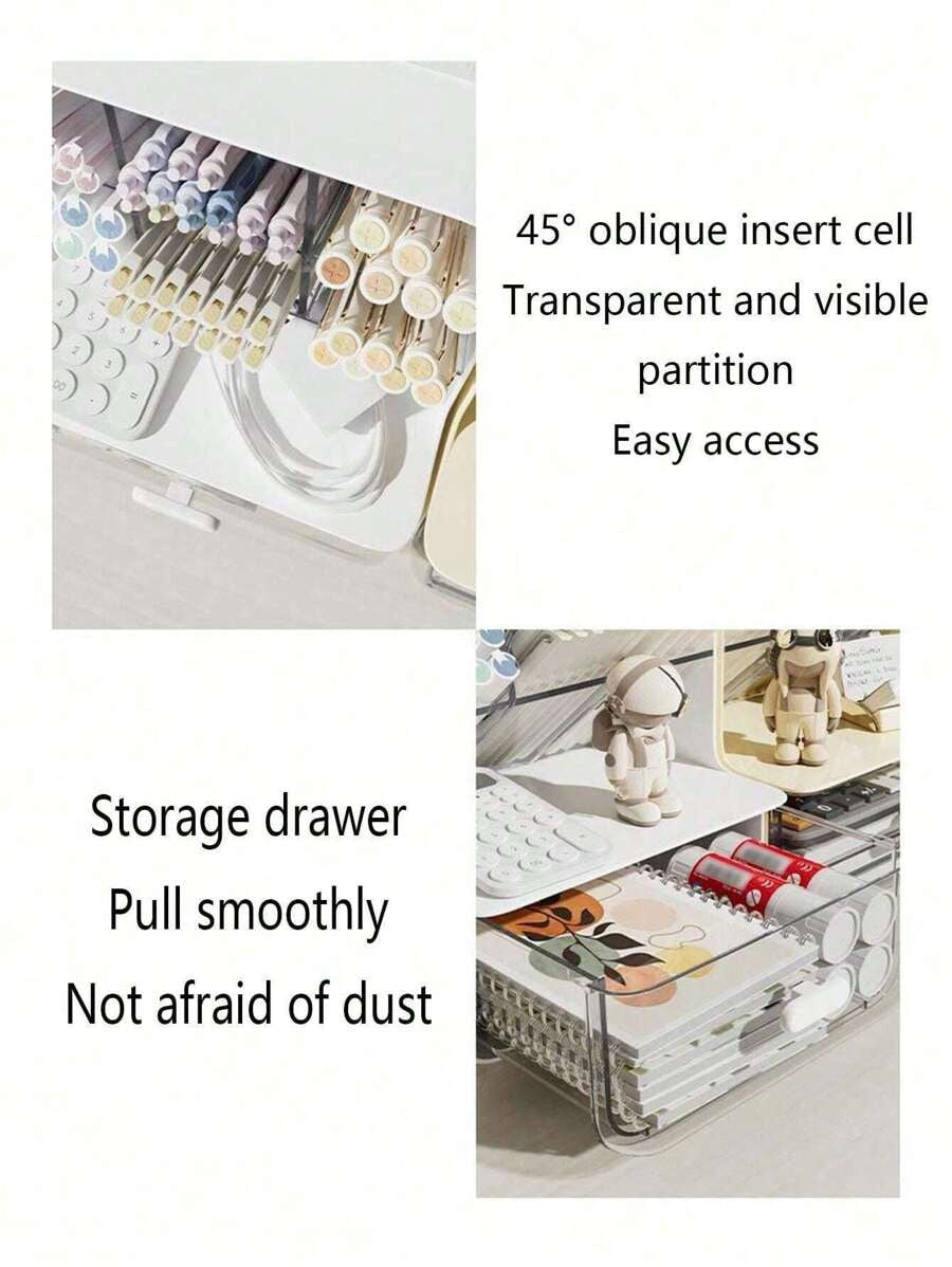 1 pezzo Porta penna leggero e obliquo - Organizer per scrivania multifunzione per ufficio, porta penne ad inserimento obliquo, scatole portaoggetti da scrivania per studenti in camera da letto, dormitorio