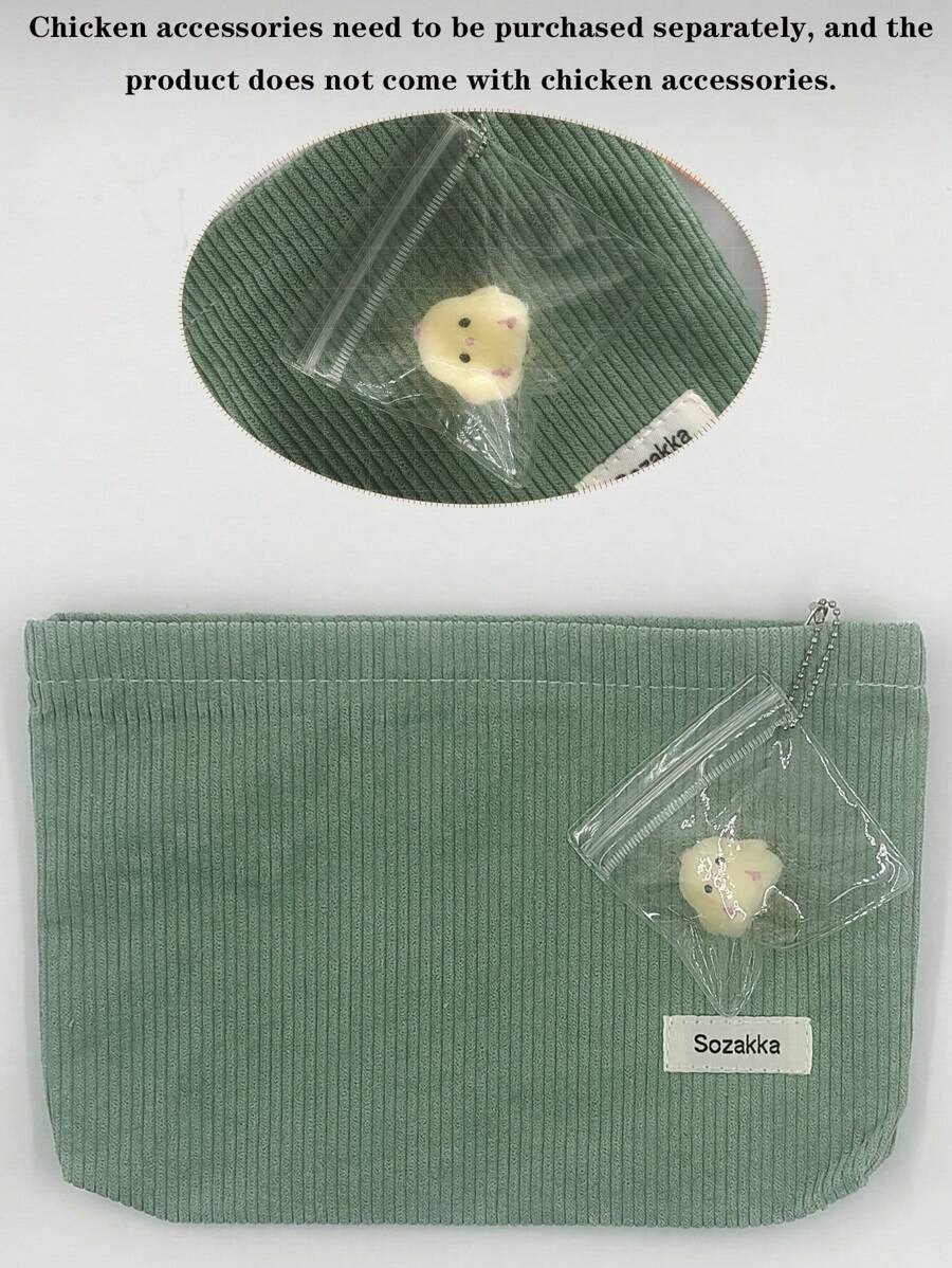 Borsa trucco con cerniera (senza ciondolo a forma di pollo), decorazione per camera da letto, bagno, soggiorno, scrivania, accessori da viaggio