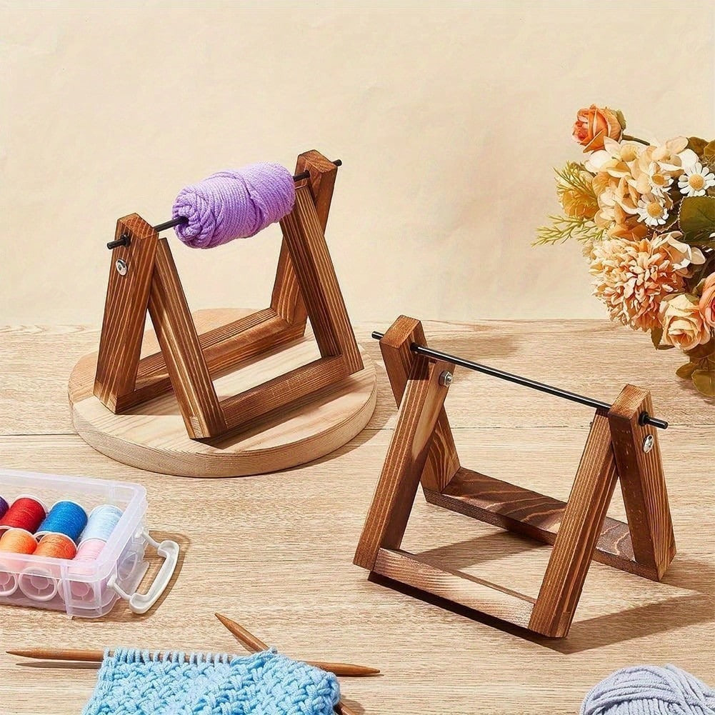 Portamatassa in legno, per uncinetto e maglia - Portarotolo orizzontale - Organizer per nappine, per filati - Perfetto regalo per appassionati di bricolage e fai da te