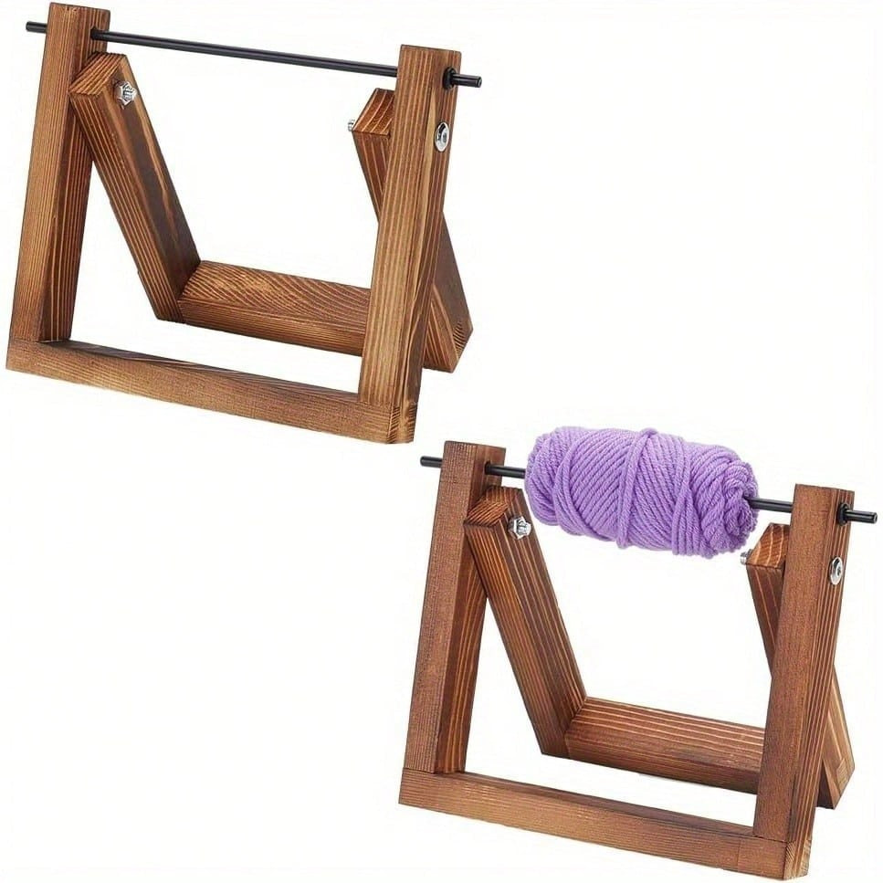 Portamatassa in legno, per uncinetto e maglia - Portarotolo orizzontale - Organizer per nappine, per filati - Perfetto regalo per appassionati di bricolage e fai da te