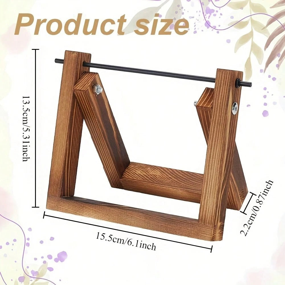 Portamatassa in legno, per uncinetto e maglia - Portarotolo orizzontale - Organizer per nappine, per filati - Perfetto regalo per appassionati di bricolage e fai da te
