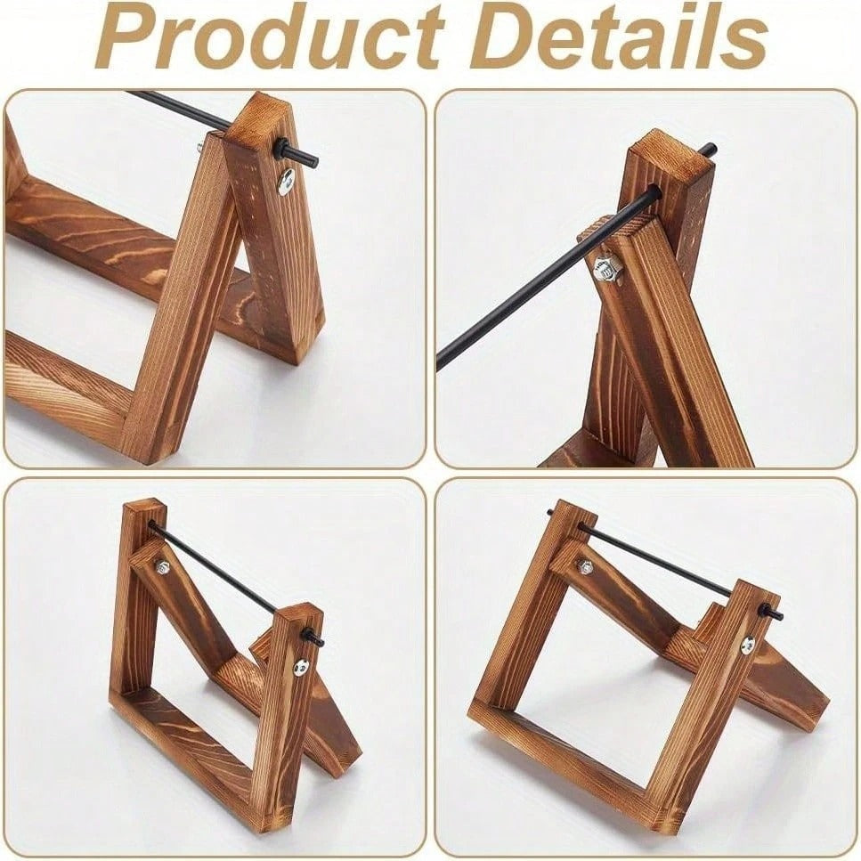 Portamatassa in legno, per uncinetto e maglia - Portarotolo orizzontale - Organizer per nappine, per filati - Perfetto regalo per appassionati di bricolage e fai da te