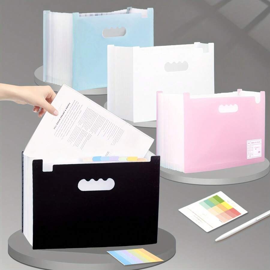 Cartella formato A4, Cartella espandibile a 13 scomparti, grande capacità, organizer trasparente per documenti, fatture e ricevute, ideale per ufficio, materiale scolastico e uso domestico, back to school