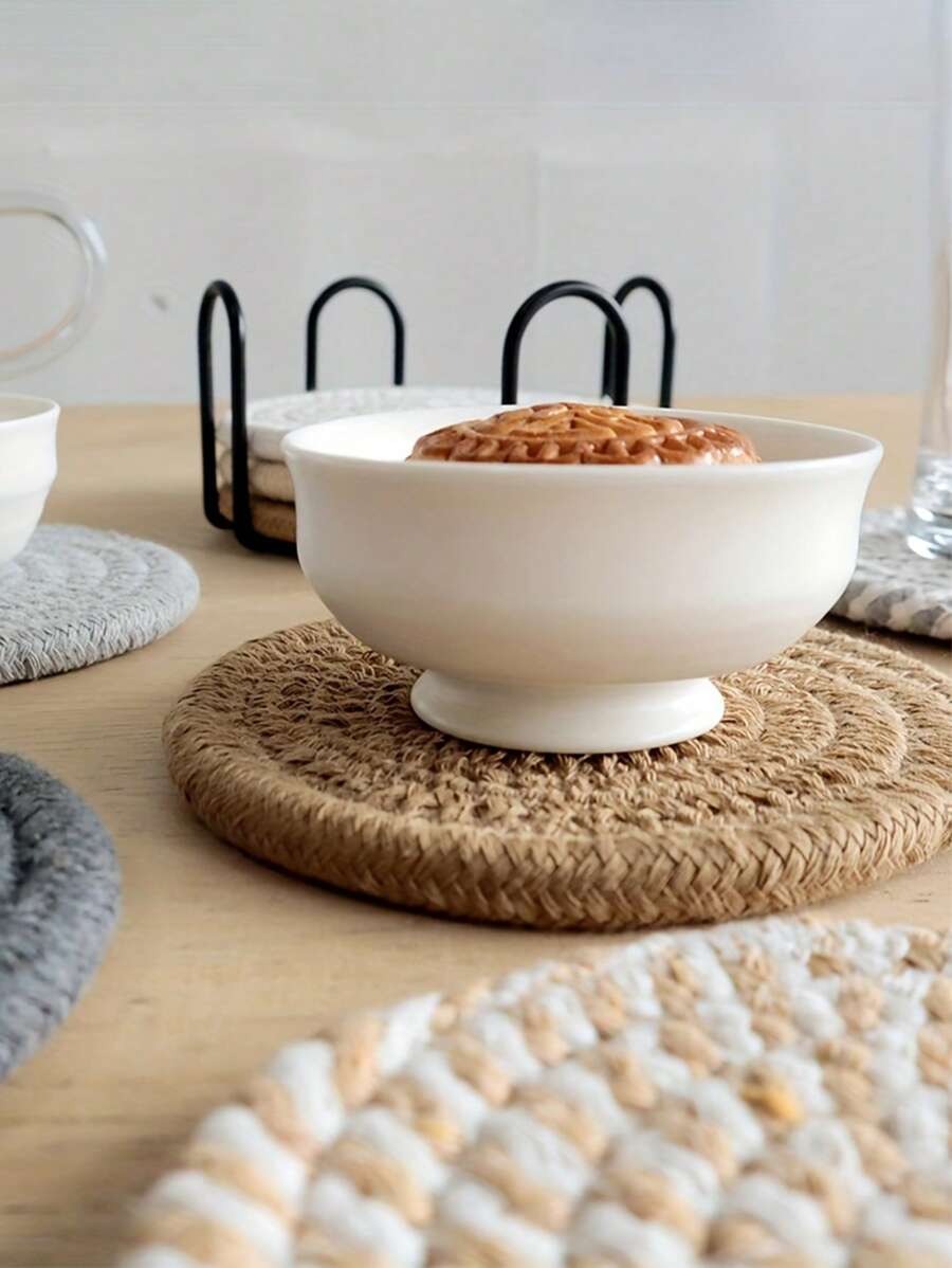 Set di 1/4/8 pezzi di sottobicchieri assorbenti, tappetini minimali per bicchieri per il tavolino di casa, regalo per l'inaugurazione della casa, serie marrone, con rivestimento in tessuto non tessuto