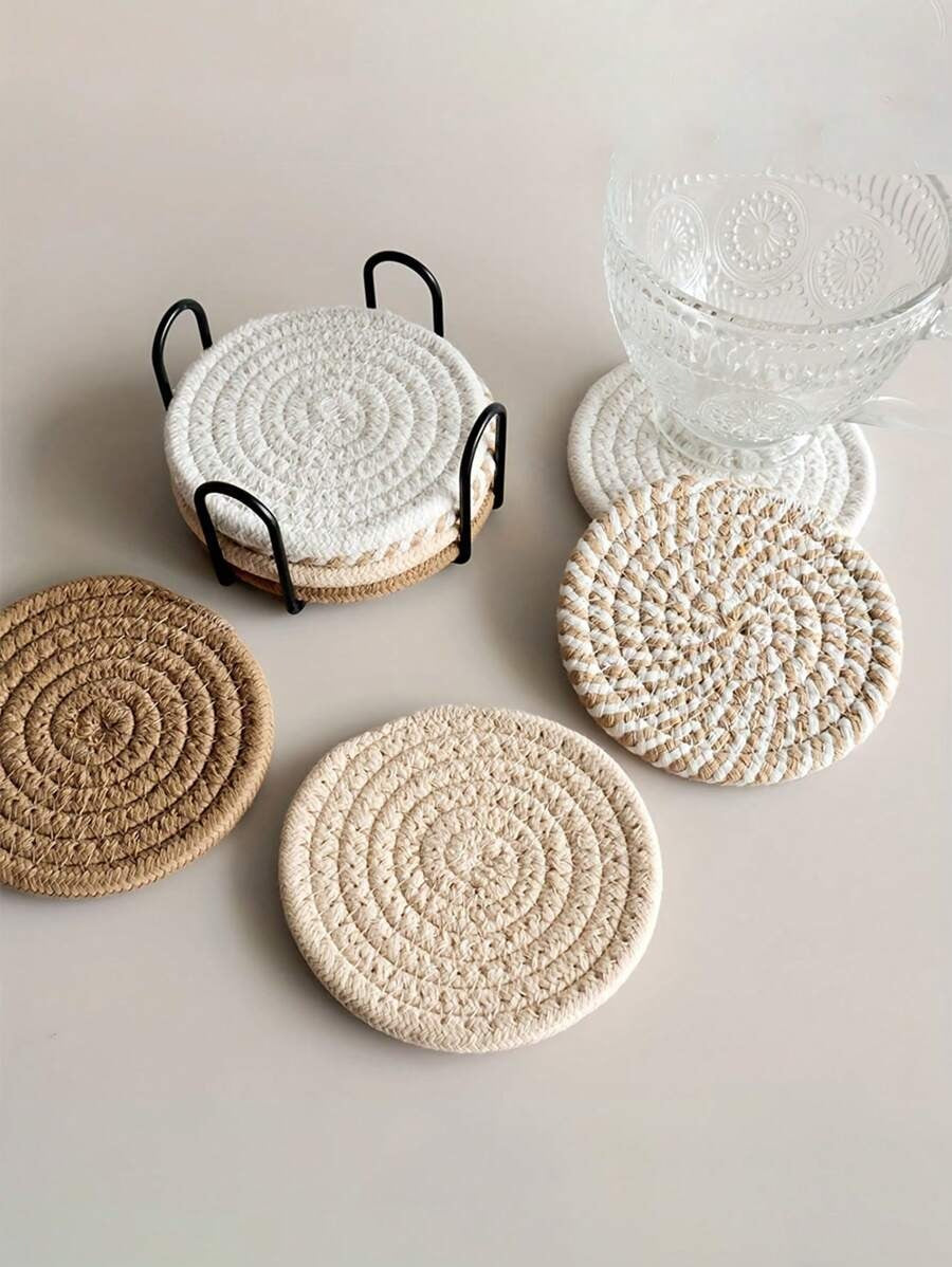 Set di 1/4/8 pezzi di sottobicchieri assorbenti, tappetini minimali per bicchieri per il tavolino di casa, regalo per l'inaugurazione della casa, serie marrone, con rivestimento in tessuto non tessuto