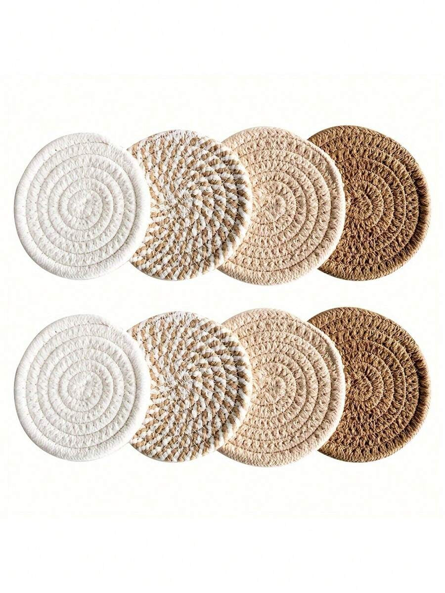 Set di 1/4/8 pezzi di sottobicchieri assorbenti, tappetini minimali per bicchieri per il tavolino di casa, regalo per l'inaugurazione della casa, serie marrone, con rivestimento in tessuto non tessuto