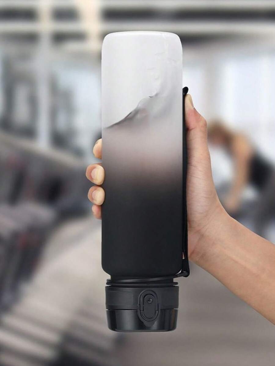 1 pezzo Borraccia sportiva degradé (disponibile da 500/650/1000ml), tazza con coperchio a scatto anti-perdite con cinturino, tazza d'acqua portatile e rinfrescante, per palestra, fitness, viaggi estivi all'aperto