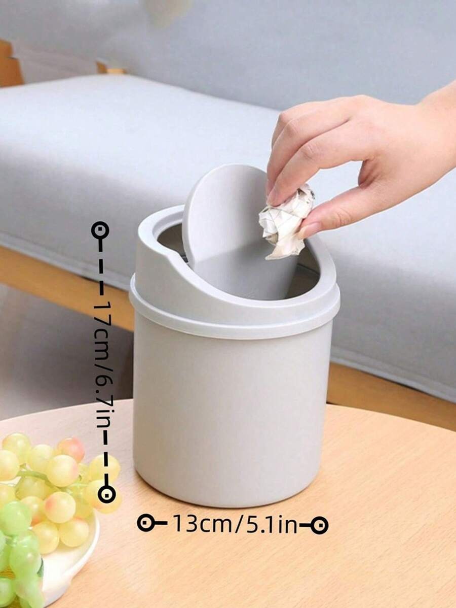 1 pezzo Miniatura cestino della spazzatura con coperchio, piccolo contenitore per rifiuti da scrivania, cestino dei rifiuti in plastica da scrivania, con design apribile per evitare perdite di odori, utilizzabile per conservare bucce di frutta