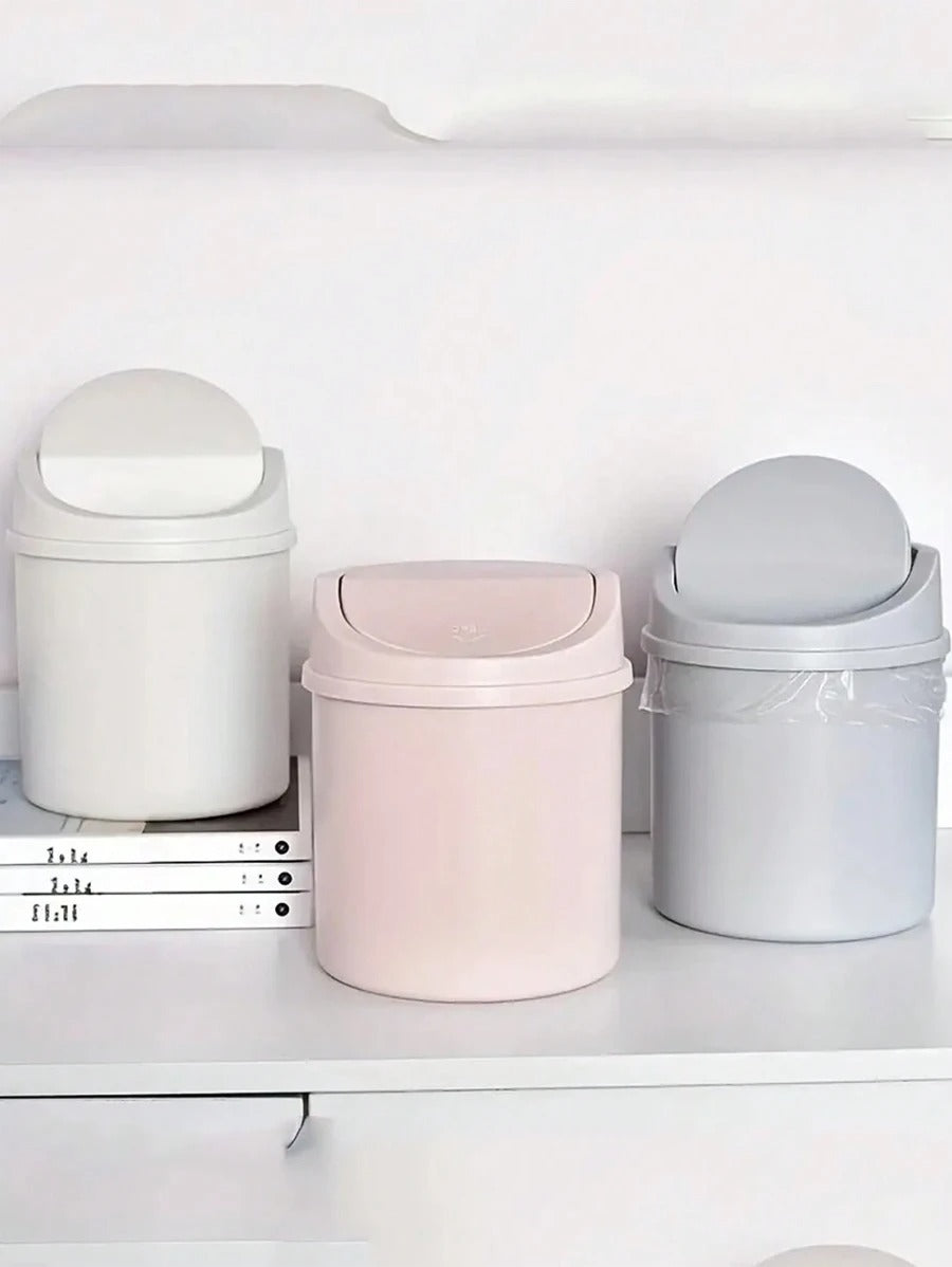 1 pezzo Miniatura cestino della spazzatura con coperchio, piccolo contenitore per rifiuti da scrivania, cestino dei rifiuti in plastica da scrivania, con design apribile per evitare perdite di odori, utilizzabile per conservare bucce di frutta