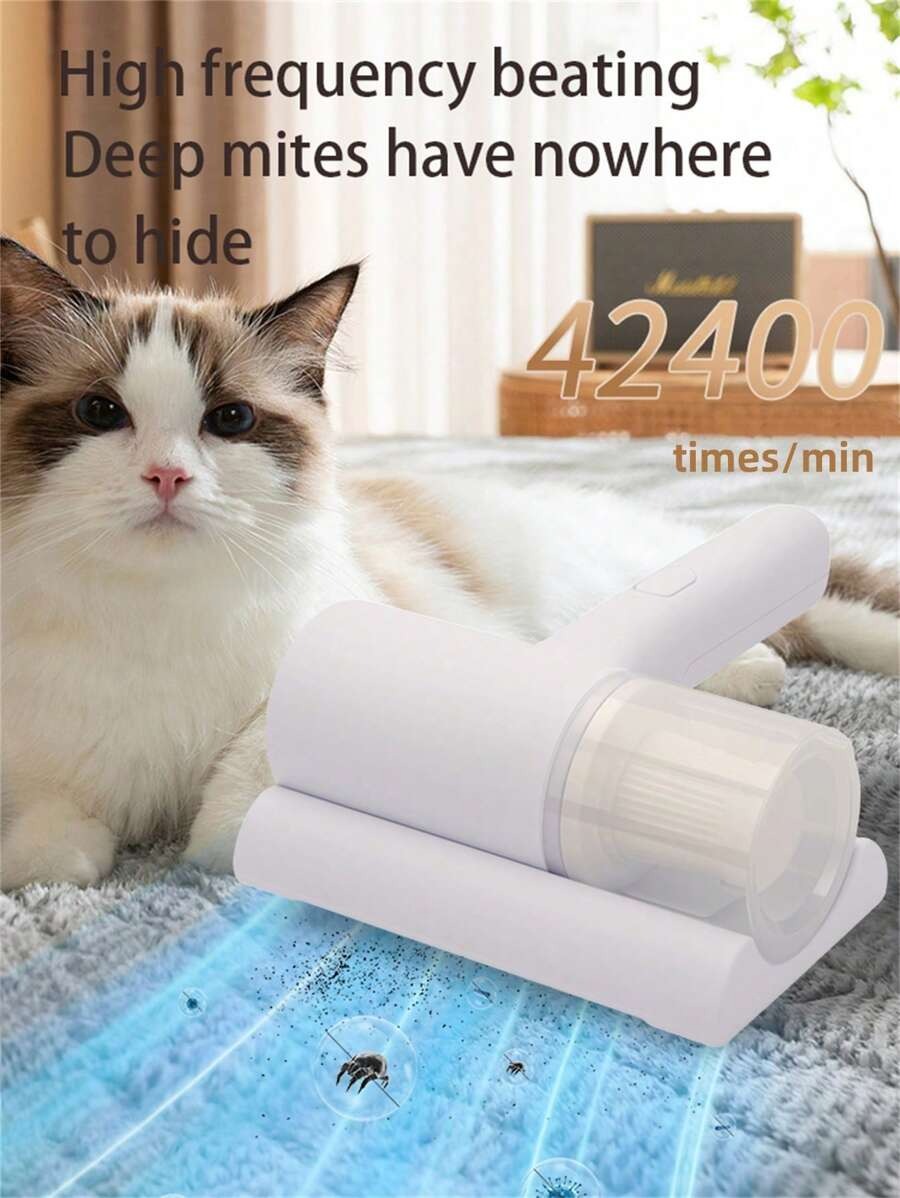 Robot aspirapolvere, Aspirapolvere portatile senza fili, Aspirapolvere per materasso, Efficace per la pulizia di letti, divani, peli di animali domestici e tappeti, Aspirazione potente e poco rumoroso, Filtro lavabile, Per una pulizia profonda