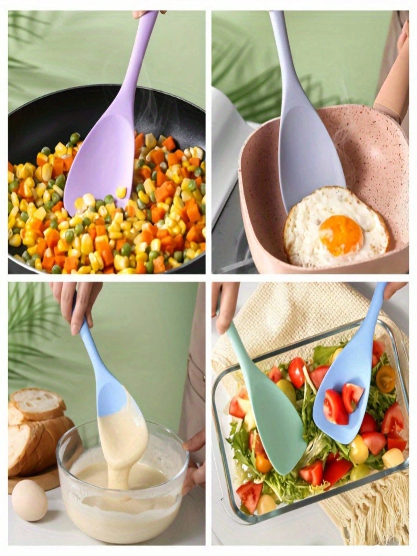 Spatola multifunzionale in silicone - Utensile da cucina antiaderente per cucinare, cuocere, mescolare insalate e impastare - Spatola flessibile e resistente al calore