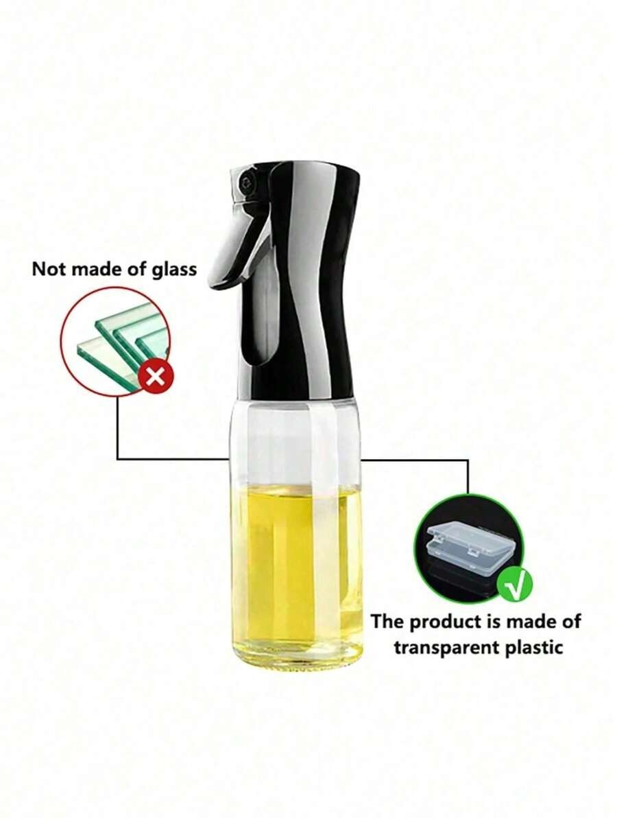 Spruzzatore per barbecue, dispenser trasparente, bottiglia creativa per olio da cucina con erogatore a spruzzo fine per condire, bottiglia spray in plastica utilizzabile per friggitrice ad aria, annaffiare i fiori, olio d'oliva