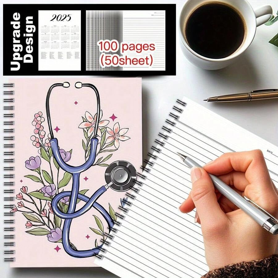 Quaderno a spirale medico - Un quaderno con design a spirale ispirato agli stetoscopi, perfetto per medici e infermieri, forniture scolastiche, ritorno a scuola