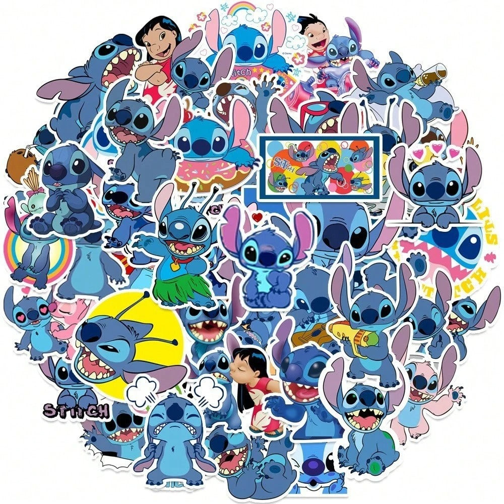 Adesivi carini di Stitch Disney, adesivi impermeabili per custodie per telefono, forniture per ufficio, forniture scolastiche, adesivi fai-da-te, adesivi decorativi, adesivi cartoni animati