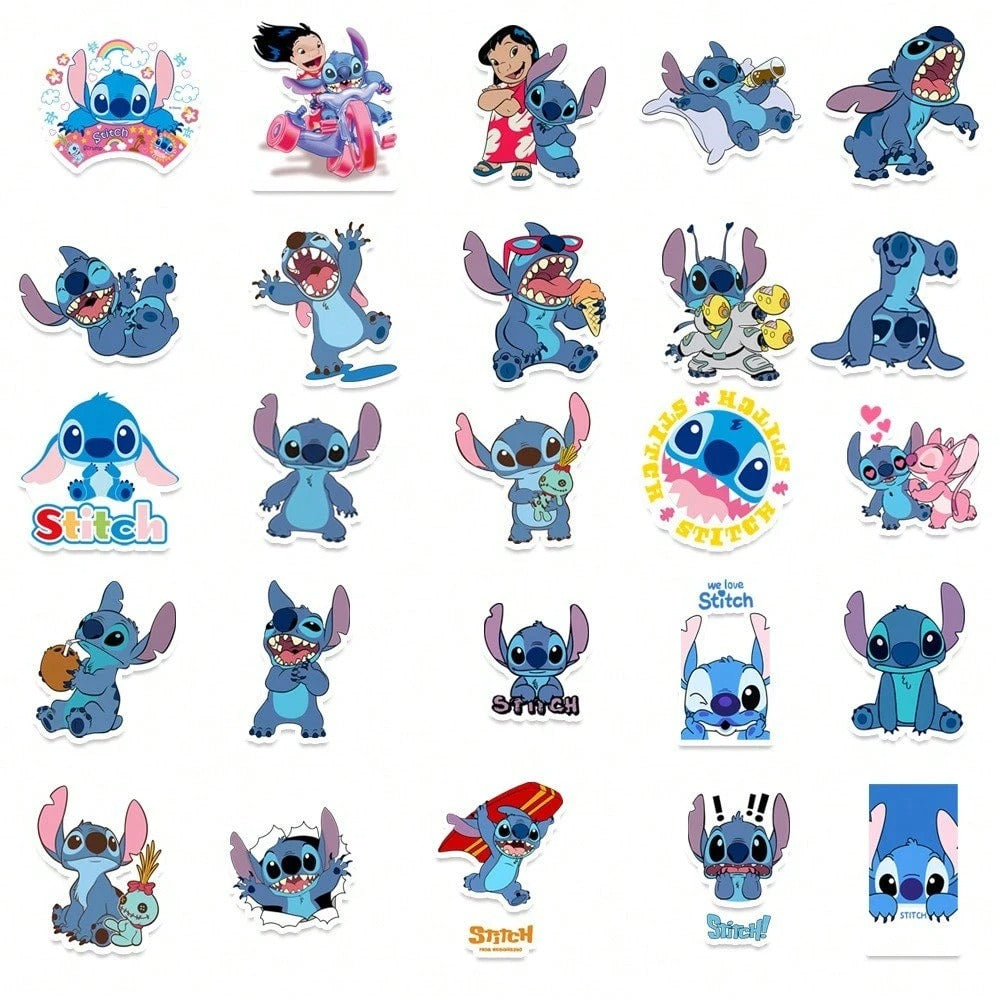 Adesivi carini di Stitch Disney, adesivi impermeabili per custodie per telefono, forniture per ufficio, forniture scolastiche, adesivi fai-da-te, adesivi decorativi, adesivi cartoni animati