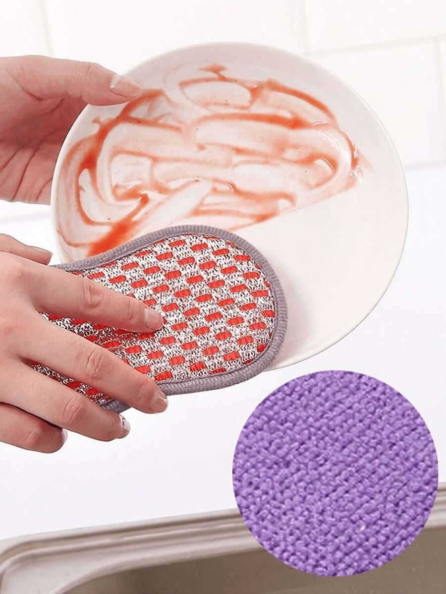 spugna per lavare i piatti in cucina, non danneggia gli utensili, utensile da cucina a doppia faccia per la pulizia, tampone abrasivo, spugna per pulire la cucina, forniture per la pulizia