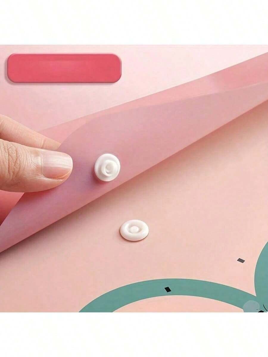Cartella di formato A4 con motivo cartone animato, alta capacità, spessa, trasparente, impermeabile e anti-umidità, con chiusura a bottone, organizer per cancelleria