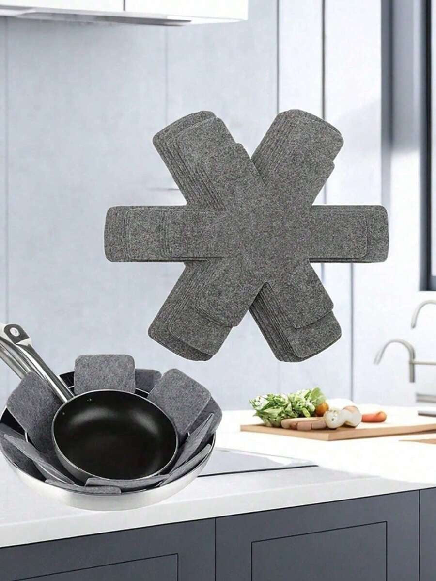 sottopentola e separatori per piatti in feltro opaco rotondi - 3 misure, senza graffi, resistenti al calore, accessori per la cucina multiuso per pentole, stoviglie e protezione della conservazione