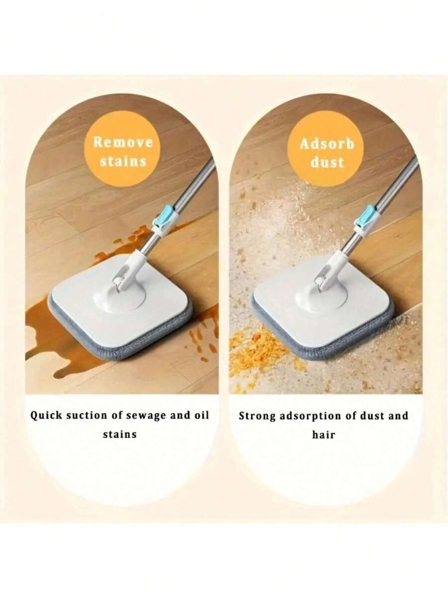 Set di secchio e mocio rotante per casa, secchio con separazione acqua sporca, mocio rotante per casa, lavaggio senza usare le mani, mocio per polvere, uso bagnato e asciutto, molto adatto per casa, cucina, bagno, pavimenti