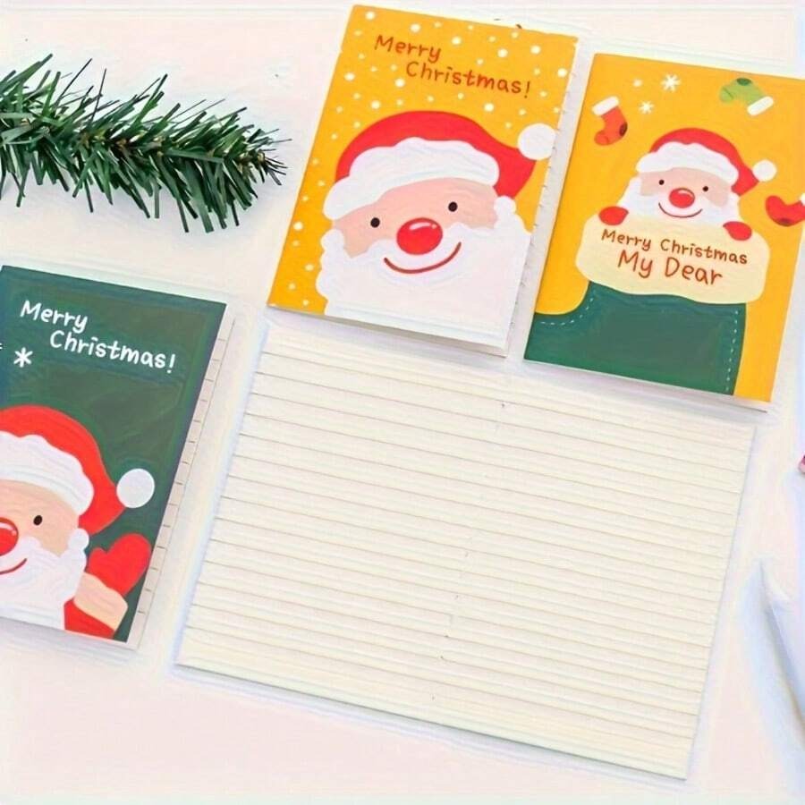 Blocchetti per appunti natalizi mini - Disegni di Babbo Natale e pupazzo di neve, tascabili, con diversi motivi natalizi