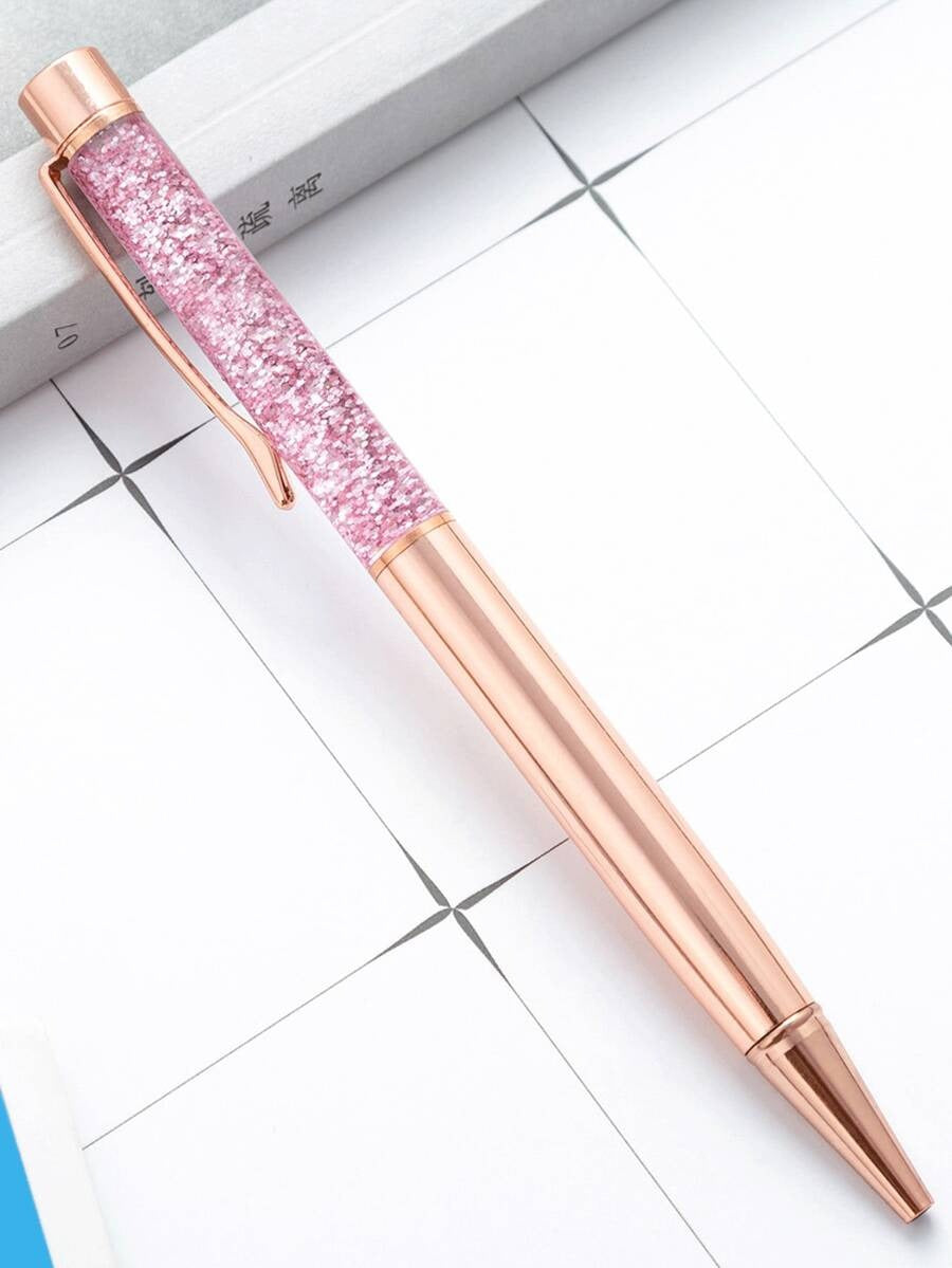 Penna a sfera con liquido glitterato personalizzato con testo/logo, inchiostro a base d'olio, penna di lusso alla moda, adatta come bomboniera per matrimoni, regali per il ritorno a scuola