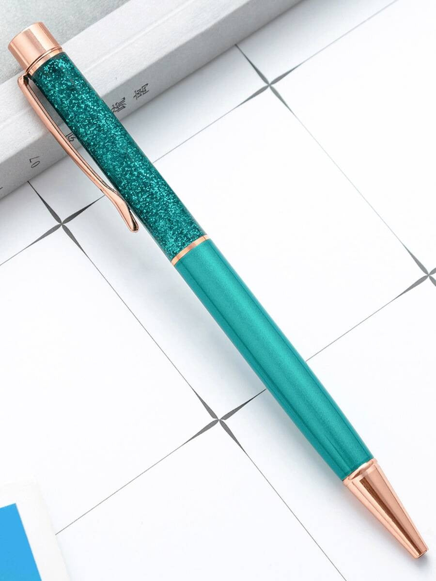 Penna a sfera con liquido glitterato personalizzato con testo/logo, inchiostro a base d'olio, penna di lusso alla moda, adatta come bomboniera per matrimoni, regali per il ritorno a scuola