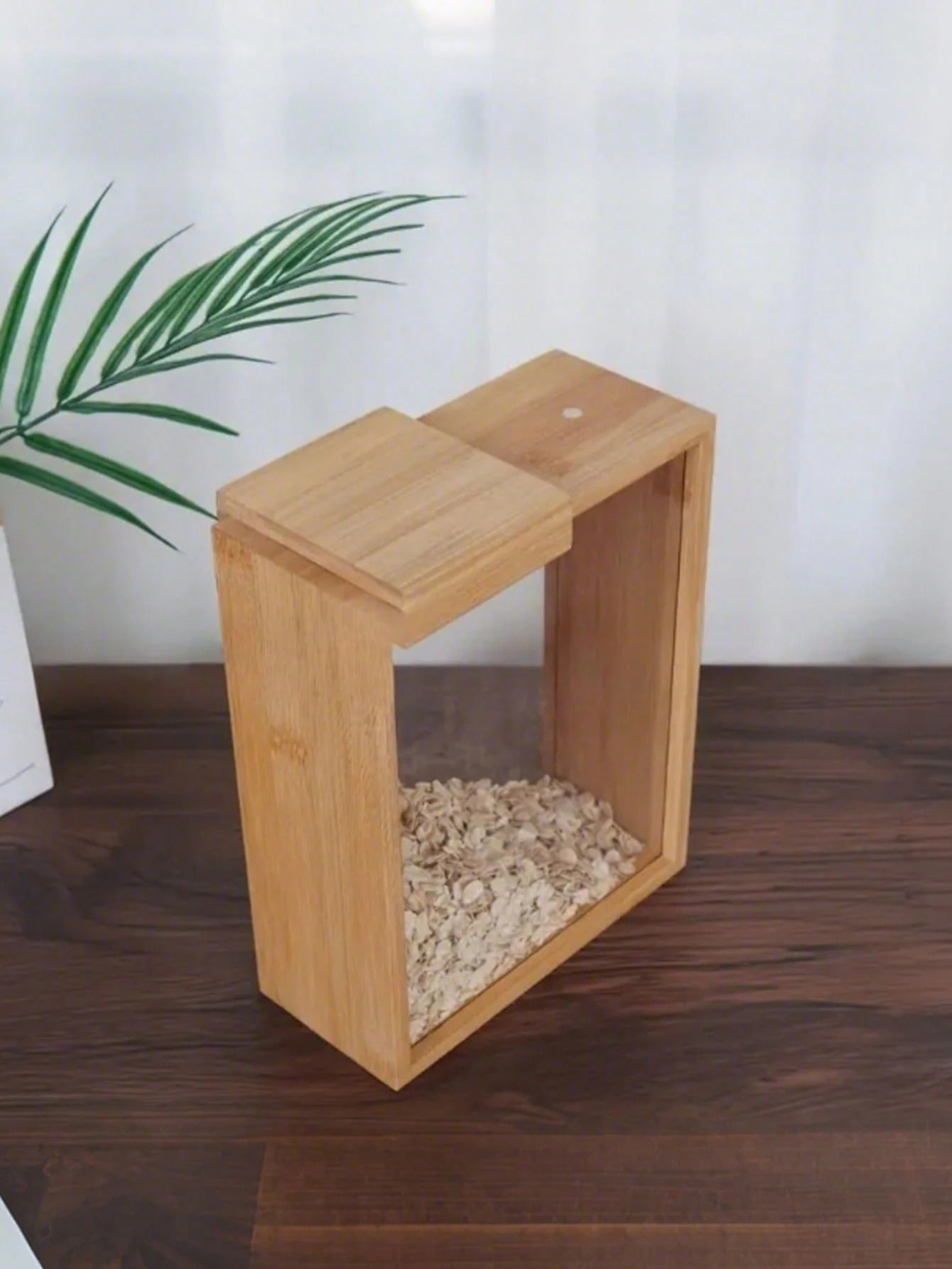 Contenitori per alimenti di alta qualità con coperchi scorrevoli, scatole per alimenti in legno creative - perfette per pasta, cereali ecc.