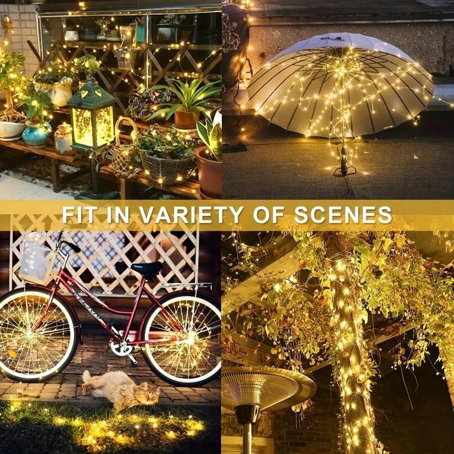 Luci a energia solare a LED impermeabili da esterno, luci a cascata per Natale, Ognissanti, decorazione da giardino, feste