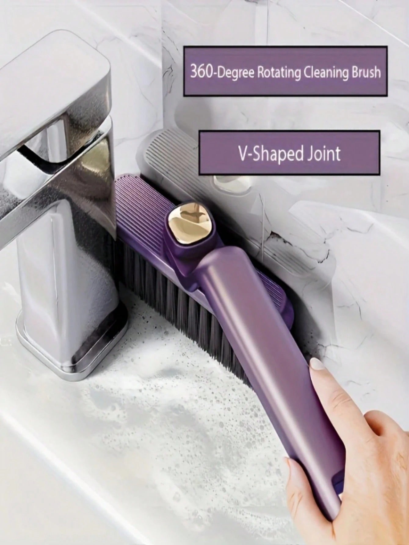 1 pezzo Spazzola rotante 2 in 1 - Versatile per cucina, soggiorno, bagno e altro - Setole per piastrelle, fughe e pulizia delle pareti (stile casuale)
