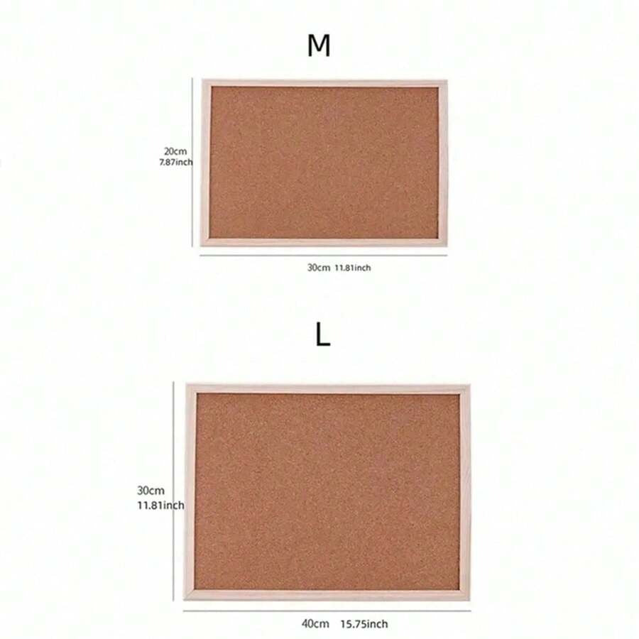 Bacheca in sughero con cornice in legno massiccio - Bacheca per messaggi per ufficio e casa a un solo lato, con spille, montata a parete per foto e note