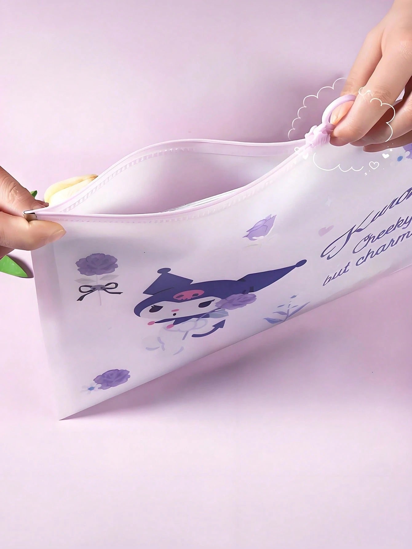 Borse portadocumenti A4 in plastica ABS rinforzata e impermeabile con anelli, con motivi di Hello Kitty, Kuromi, Cinnamoroll, My Melody, adatte per organizzare articoli di cartoleria e documenti