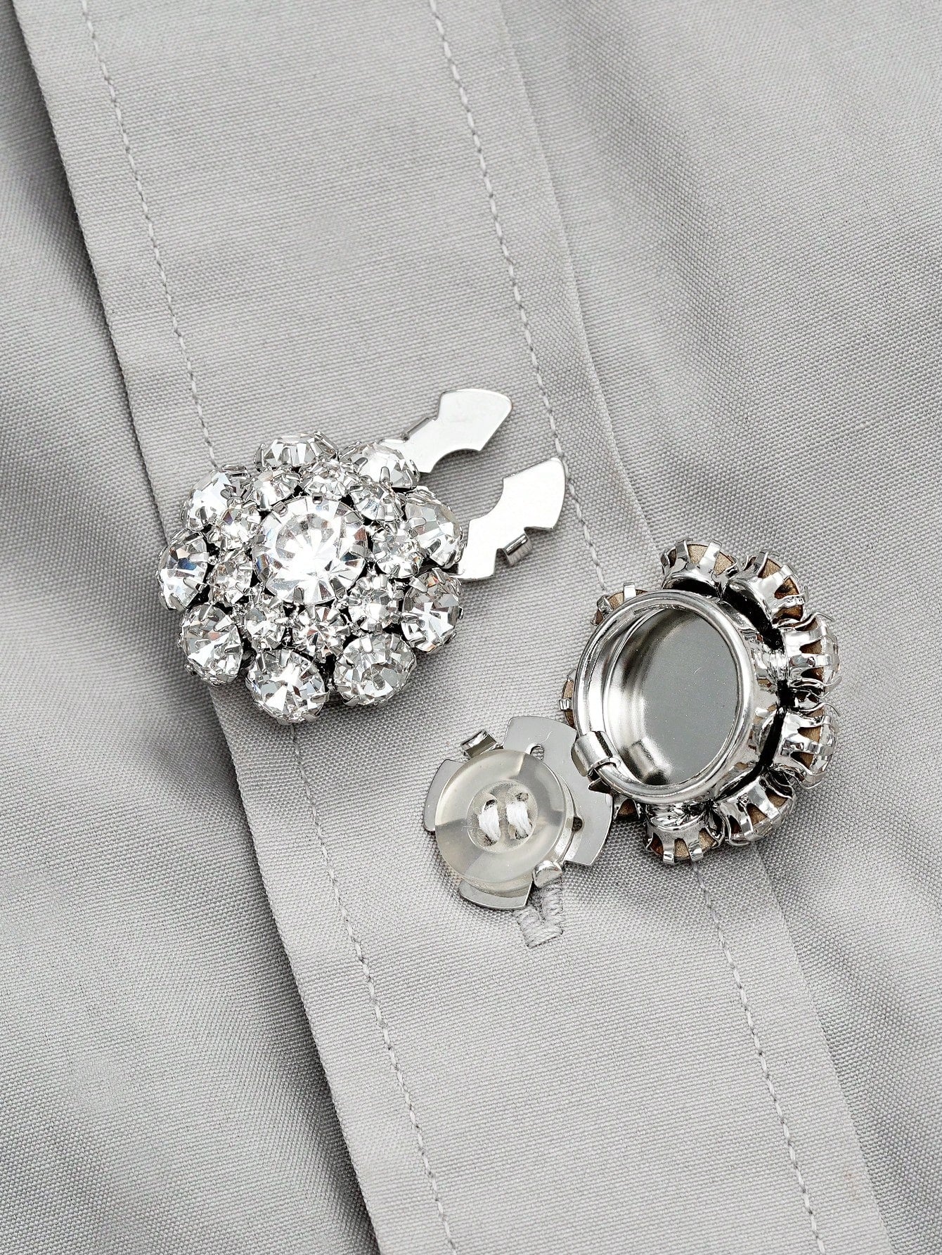 1/2/4 pezzi Copri bottoni da 23mm con strass per donna, copri bottoni in cristallo, copri bottoni a molletta staccabili, bottoni in cristallo decorativi per abbigliamento, bottoni a scatto con pinze per abiti
