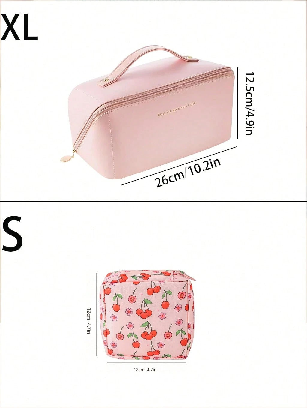 Borsa cosmetica impermeabile in PU, borsa cosmetica da viaggio di grandi dimensioni, borsa porta cosmetici portatile con compartimenti e manici, adatta per cosmetici